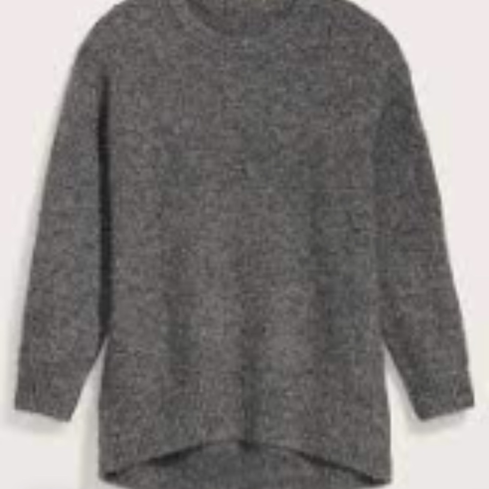 Old Navy Cozy Plush-Yarn Cocoon Tunic Sweater M Gray